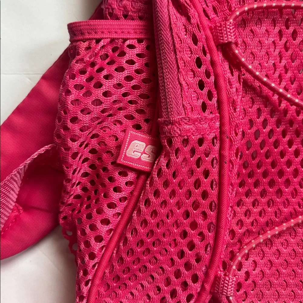Eastport | Pink Mesh Bungee Cord Large Backpack Travel Events Sport Pink Barbie
